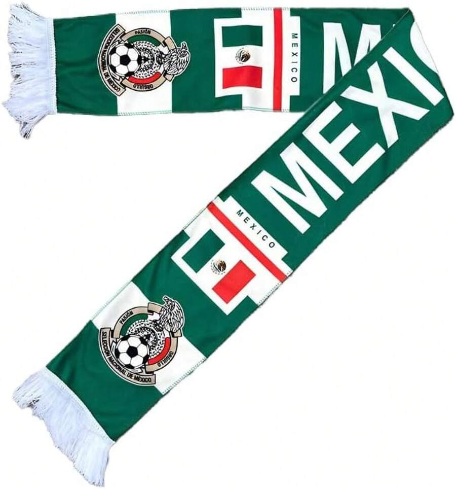 Bufanda para fanáticos de la Copa Mundial de Fútbol 2026, bufanda de fútbol del equipo nacional con banderas y emblemas de campo - Katar - Ver 1