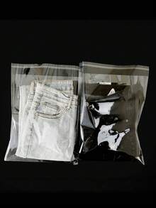 100pcs OPP Self-Adhesive Bags Wholesale, Clothing Shirt Packaging Self-Sealing Transparent Plastic Bags - Multicolor - View 2