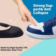 1 Pair Black Or White Sneaker Toe Anti-Wrinkle Protector, Shoe Crease Guard, Shoe Shield, Prevents Sneaker Wrinkles, Lightweight Durable, Comfortable Breathable, Maintains Sneaker Appearance - Multicolor - View 5