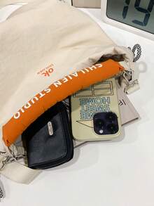 1个字母印花尼龙抽绳休闲手提包/斜挎包，适合日常四季使用，男女通用 - A - 查看 9