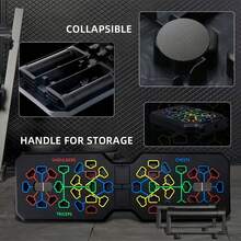 1件装T型多功能俯卧撑支架健身板辅助器，家用健身器材，男女通用，用于锻炼胸肌和腹肌 - A - 查看 5