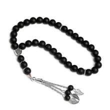 33pcs Black Matte Crystal Tasbih Prayer Beads, Islamic Crescent Moon & Star Rosary Accessories - Multicolor - View 3