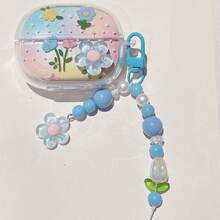 Ốp tai nghe mặt dây chuyền hoa 3D màu xanh dương tương thích với Buds 6 Play/SE, 8Pro/8Lite, ốp tai nghe mới, vỏ bảo vệ tai nghe không dây cho Buds 6 Pro/5/6S/5Pro, ốp tai nghe trong suốt mềm mại cho Buds 6 Active/6/7S/6 Lite/4Lite - Hoa màu xanh - Xem 10