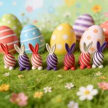 1个3D打印螺旋减压玩具，迷你兔子蛋，触感兔子蛋，复活节礼物摆件，派对小礼物，创意小礼物 - 彩色 - 查看 5