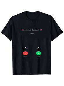 Classic Michael Jacksons King Of Pops T-Shirt,Men Fashion Rock T-Shirt,Punk Pullover T-Shirt,Super Value Hot 100% Cotton T-Shirt,Suitable Gift For Fans,Perfect & Holiday Gift For Men And Women Graphic Tee, Music - 黑色5 - 查看 1