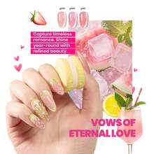 Beetles 8 Colors Pastel Spring Cat Eye Gel Nail Polish Set Pink Blue Orange Green Yellow Purple Shimmer Glitter Velvet Gel Soak Off UV LED Manicure Gift For Women - 8 Colors Bubbly Mixology - 查看 5