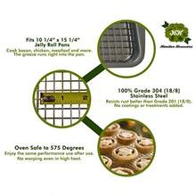 Stainless Steel Cooling Rack - Heavy Duty and Oven Safe Good for Cooling Baking and Roasting - Fits 15 1/4" X 10 1/4" Baking Pans - Perfect for Cookies Cakes and More 10" x 15" - 10 x 15 Juego de 2 - Ver 7