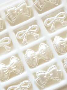 EECLYCJ 50g Faux Pearl ABS Pearlescent Bow Beads, 3 Styles Of Sweet Cute Kawaii Mini White Hole Beads For Girls DIY Crafts, Cellphone Straps, Handbag Charms, Hair Ties, Bracelets, Handmade Mother's Day Gift Materials - Beige - View 5