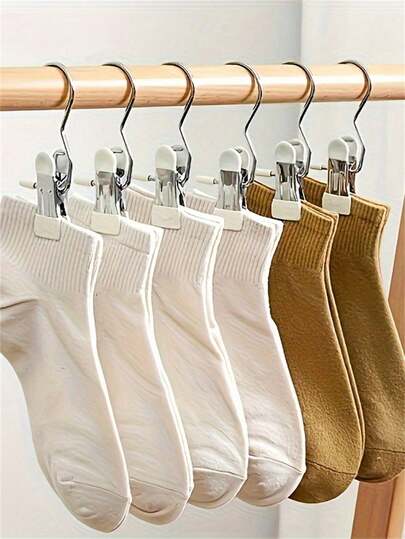 10/30/40 pièces Pinces à linge durables en acier inoxydable, pinces à lessive essentielles pour la rentrée scolaire avec crochets, pinces à linge multifonctionnelles et portables pour l'organisation de la garde-robe, parfaites pour les pantalons, chaussures, jeans, bottes et jupes, idéales pour Pâques, la Fête des mères et les célébrations saisonnières, améliorez votre rangement à la maison avec des cintres à la mode et pratiques, convient pour les décorations de Noël, d'Action de grâce et du Nouvel An