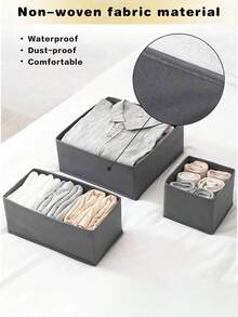 1/3/6件装内衣收纳盒，抽屉整理盒，梳妆台抽屉收纳盒，卧室衣物收纳盒，适用于连衣裙、裤子、鞋子、牛仔裤、靴子、裙子，卧室，家居收纳，春季衣物，简约风格，夏季上衣 - 彩色 - 查看 9