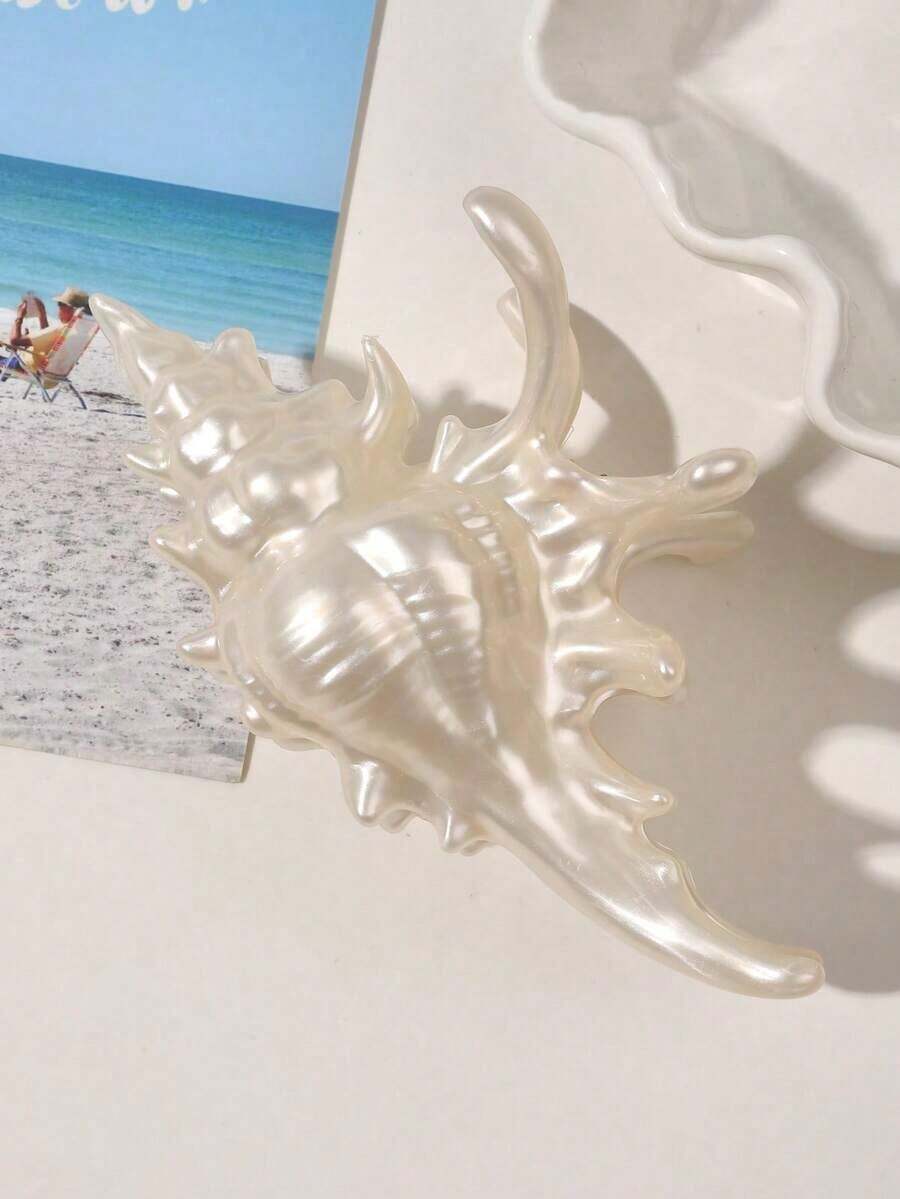 Hair Clips 1pc Boho Elegant Ocean Series Design Sweet Fantasy Fairy Hair Claw Comb, Versatile Costume Party, Spring/Summer Hair Accessories Elegant Claw Clips, School Stuff, College Autumn Accessories Fall Winter Vacation Outfits Woman - 米色 - 查看 1