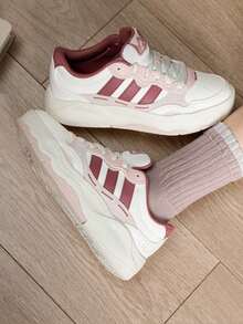 Giày thể thao buộc dây adidas LITE SHUFFLE thoải mái dành cho nữ, màu trắng/hồng. - trắng hồng - Xem 4