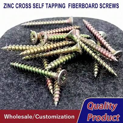 120 parafusos autoatarraxantes M4 de aço carbono com cabeça escareada e rosca completa de 8,8 graus, tamanhos 16/20/25/30/35/40/45/50 mm, acabamento zincado colorido, ideais para madeira, MDF e drywall. Uma ótima opção de presente de Ano Novo para homens.