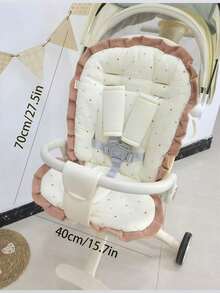 1pc Baby Stroller Pad, Soft Breathable Cushion, Reversible Cotton Stroller Mat - Multicolor - View 12