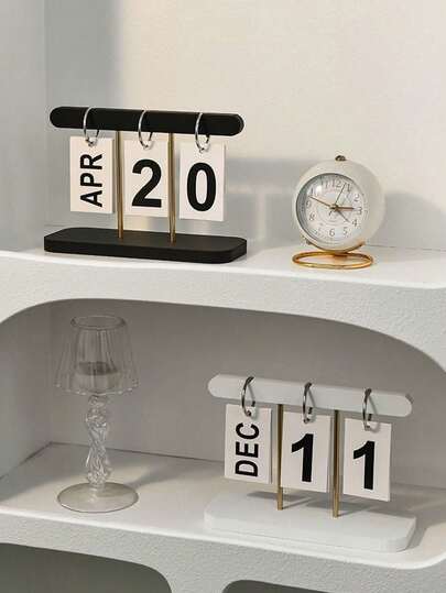 1 pieza Calendario de escritorio estilo nórdico minimalista y creativo, de material plástico duradero, adecuado para sala de estar, mesa de comedor, mesa de café, escritorio de oficina, decoración del hogar, esencial para volver a la escuela, decoración de escritorio