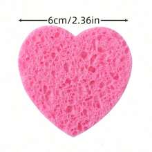 20/50片装 心形压缩洁面海绵 天然洁面海绵 去角质海绵 - 愛心 - 查看 5