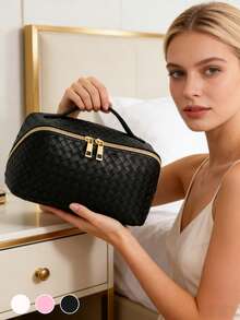 1个大容量便携式化妆包，带隔层，时尚简约设计，金色拉链，适合日常化妆品、护肤品、旅行洗漱用品收纳，可作为礼物，拉链配件，包包，化妆包，旅行，化妆包，收纳包，旅行必备，化妆品收纳包，化妆包，洗漱包，桌面收纳包，化妆包，旅行，化妆包，包包，化妆包，旅行必备，旅行必备化妆品收纳包，化妆品收纳包，化妆袋，洗漱包，旅行洗漱包，度假必备，女性旅行礼物 - 彩色 - 查看 5