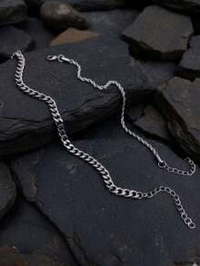 2pcs/Set Stainless Steel Chain Bracelet, Men's Simple & Stylish Vacation-Fashion Accessory, Birthday Gift - Gold - View 7