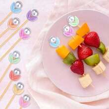 200支白色珠状竹签，4.7英寸竹制鸡尾酒签，适用于酒店、餐厅、婚礼、派对开胃菜、蛋糕、饮料、水果等。 - A - 查看 6