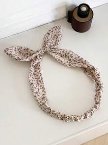 1pc V-Shaped Print Casual Bohemian Woven Fabric Waist Bow Headband, Suitable For Long-Term Use In Large Quantities - Floral Multicolor - View 6