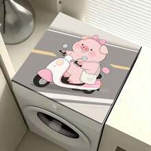 1pc Cute Pig Windblown Design Silica Gel Non-Slip Mat, Suitable For Washing Machine, Dryer, Coffee Maker, Kitchen Counter, Multi-Purpose Household Pad - US Dollar Piggy Dream - View 2