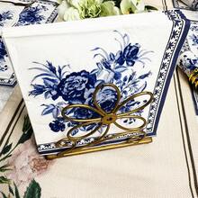 100/60/20pcs 13 * 13 Inch Disposable Blue Flower Patterned Napkins, Used For Various Occasions Such As Weddings, Christmas, Valentine's Day, Holiday Parties, Cafes, Friend Gatherings, Outdoor Picnics, Restaurants, Etc, - View 12