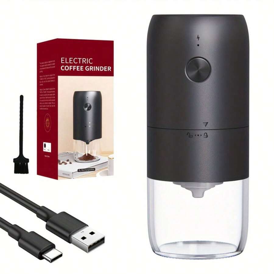 SOKANY Molinillo de café eléctrico profesional, adecuado para café de goteo/cafetera Moka, motor de cobre puro de bajo ruido, núcleo de molienda de cerámica de alta precisión lavable, carga rápida tipo C (con batería de litio de 1800mAh), molienda por pulso con un solo toque, recipiente de polvo transparente, diseño anti-salpicaduras, adecuado para preparar café a diario