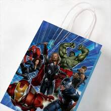 2pcs Anime Gift Bag, Marvel Peripheral Tote Bag, Iron Man Creative Paper Bag, Birthday Packaging Bag, Souvenir Packaging Bag - Multicolor - View 5
