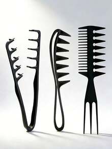 Bộ 3 lược tạo kiểu tóc, lược răng cá mập, lược xương cá, lược đa năng chất lượng salon phù hợp cho tóc xoăn, tóc thẳng, tóc dày và mỏng, tay cầm tiện dụng chống trượt, sử dụng được cả khi tóc ướt và khô, dùng tại nhà/salon/du lịch. - Nhiều màu - Xem 10