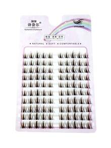 100pcs Brown C-Curl Anime Style Transparent False Eyelashes, Natural Growth, Cartoon Design, Suitable For DIY Personal Eyelashes - C - View 4
