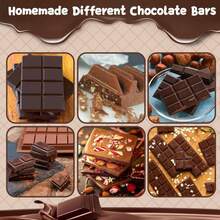 RUGVOMWM 9 In 1 Silicone Break Apart Chocolate Bar Mold With Plastic Bags And Thanks For The Stickers,Non Stick Homemade Protein And Energy Bar Mould - 113pcs - Màu A - Xem 6