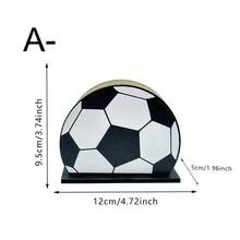 4 Styles Classic Sports-Themed Wooden Tissue Box Holders, Crafted In Soccer, Basketball, Volleyball, Baseball Shapes - Multicolor - View 6