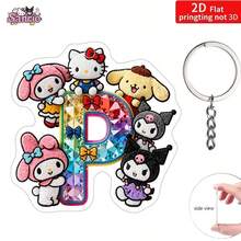 2D打印圣诞字母卡通钥匙扣，A-Z字母主题亚克力钥匙扣，包包挂件，背包和钱包挂饰，汽车钥匙扣，卡通挂件，女士钥匙扣，钥匙链 - 彩色 - 查看 14