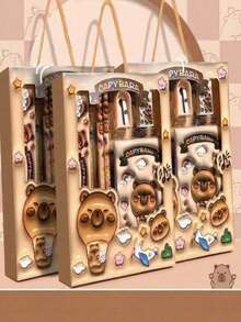 一套可爱文具礼盒，水鼠学习用品套装，创意文具套装，6件套，文具礼盒，生日礼物，2026新年礼物，学习用品，返校礼物 - 彩色 - 查看 2