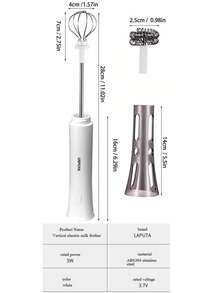 LAPUTA 1pc Electric Milk Frother, Automatic Milk Foam Maker, Handheld Milk Whisk, Battery Operated Milk Foamer, Cappuccino Maker, Creative Electric Mixer, Suitable For Kitchen And Outdoor Use, Gift For Valentine's Day And Mother's Day - Multicolor - View 5