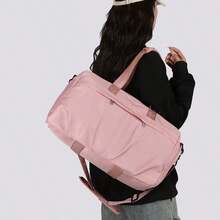 防水尼龙旅行包，大容量周末旅行包，多口袋设计，干湿分离健身手提包，轻便过夜包，男女通用 - 彩色 - 查看 8