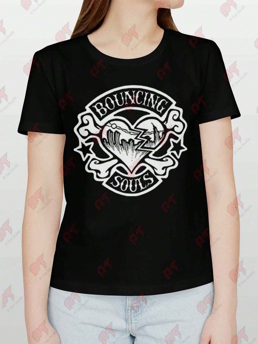 The Bouncing Souls Broken Heart Punk T-Shirt XWMJ - Black - View 1