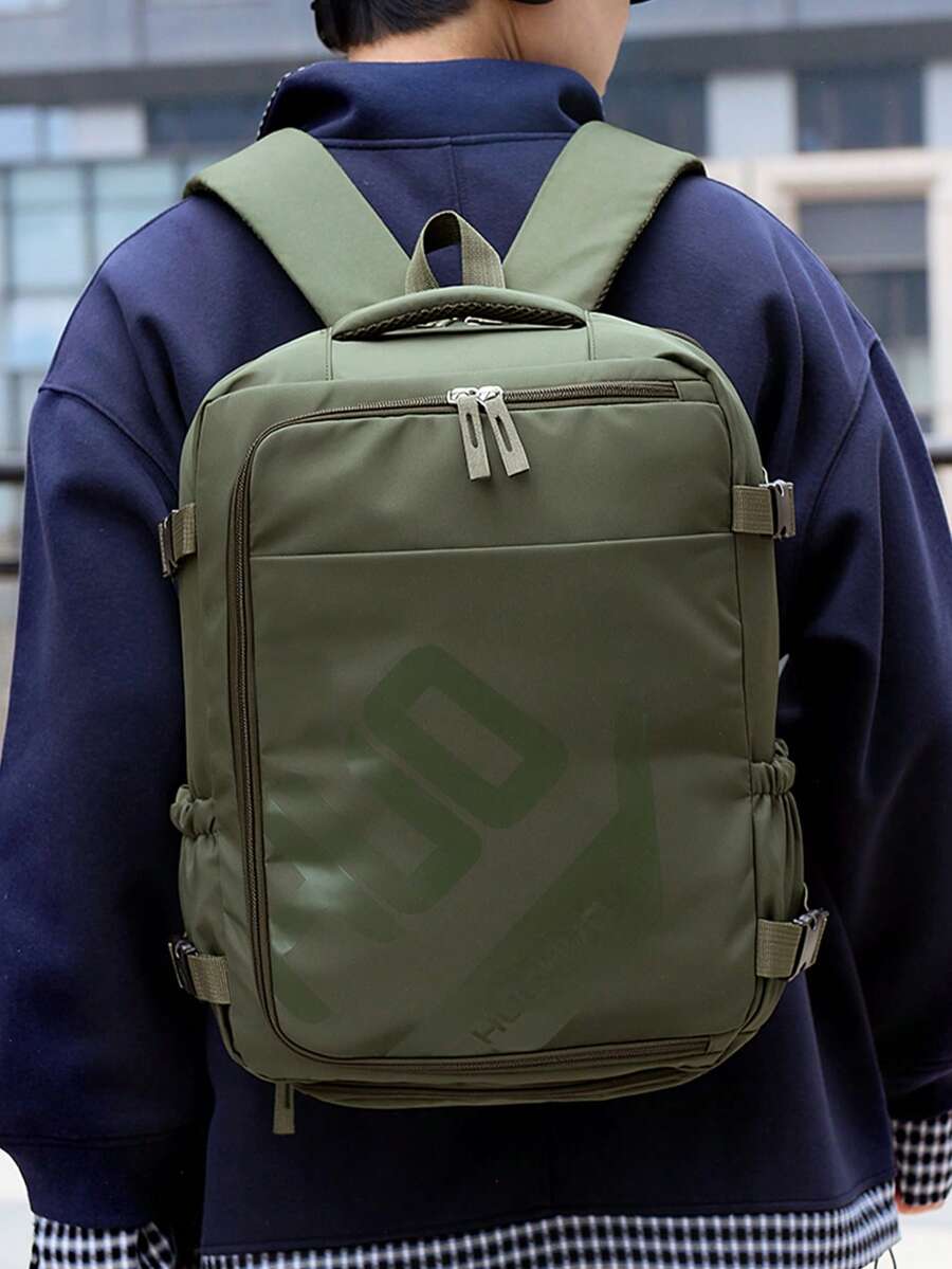 大容量男士背包，学院风背包，通勤笔记本电脑包，轻便旅行背包 - 彩色 - 查看 1