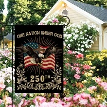 One 250th Anniversary American Independence Flag (1776-2026) Garden Flag | Eagle Cross Flag, A Traditional And Classic Flag For Home And Garden Decoration, 12x18 Inches, Suitable For Patio Lawn Decoration, Porch Decoration, Flagpole Not Included, Linen. - A - 查看 8
