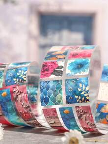 1 Roll Vintage Style Decorative Tape, Floral Wonderland Series, Retro Style Scrapbooking Supplies - Multicolor - View 7