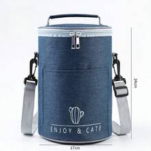 1個牛津布便當袋，學生午餐盒手提袋，圓形加厚保溫袋，圓筒形午餐袋，中性可重複使用手提袋，午餐盒收納袋，圓形保溫袋，午餐手提袋，收納袋，廚房收納袋，適用於辦公室、學校、海灘 - 彩色 - 查看 25