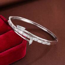 1 chiếc vòng tay thời trang hình mũi tên quấn quanh, đính đá Cubic Zirconia, dành cho nữ. - Nhiều màu - Xem 5