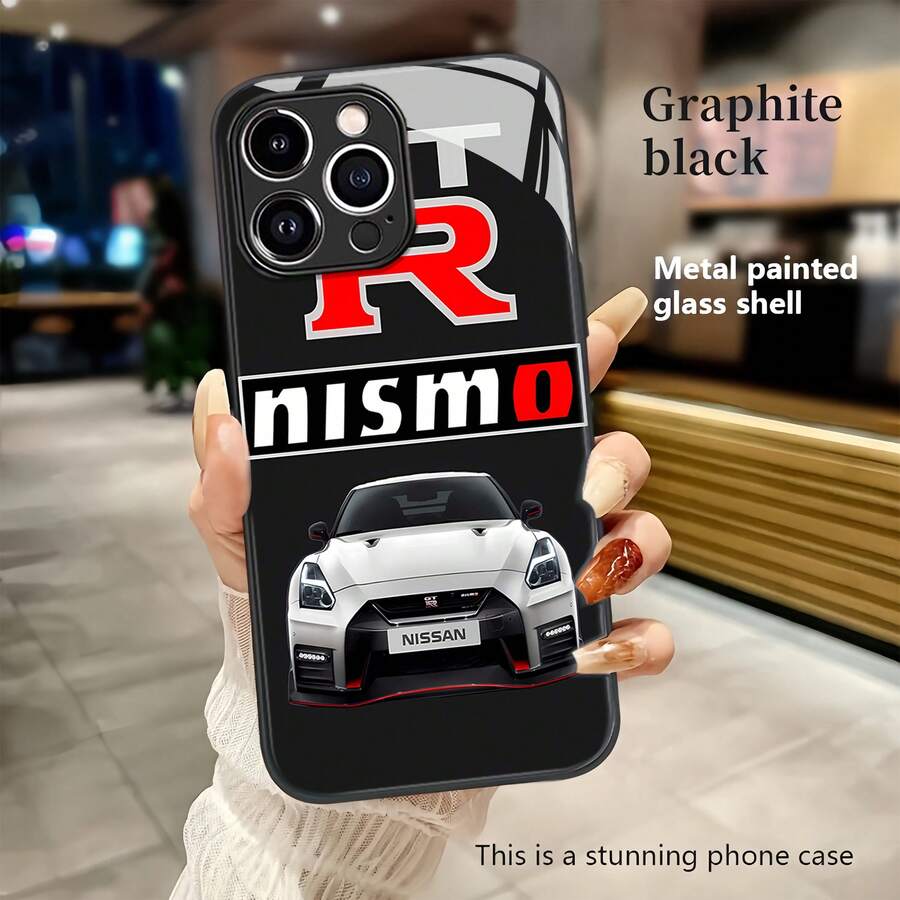 Estuche para teléfono estilo GT-R Nismo Compatible con estuches para teléfonos 17 16 Pro Max 15 Pro Max 13 y 12 Hecho de material TPU premium y elegante resistente a caídas y golpes Un regalo perfecto para familiares, amigos, seres queridos, novios/novias y para aniversarios - Negro - Ver 1