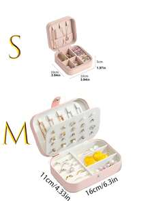 1pc Travel Dual Layer Jewelry Box, PU Leather Jewelry Storage Box, Snap Closure Jewelry Organizer Box, Jewelry Collection Box, Ring Holder, Pendant Holder, Earring Holder, Necklace Holder - Multicolor - View 10