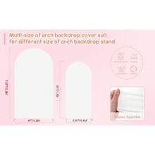 Arco de Casamento Wokceer Backdrop Cover 7,2 pés, 2 conjuntos de Capa Ajustável de Spandex para Arco de Casamento de 6 pés com Parte Superior Redonda, Suporte Chiara Backdrop Cover para Decoração de Festa de Aniversário, Cerimônia e Banquete - Visão 11