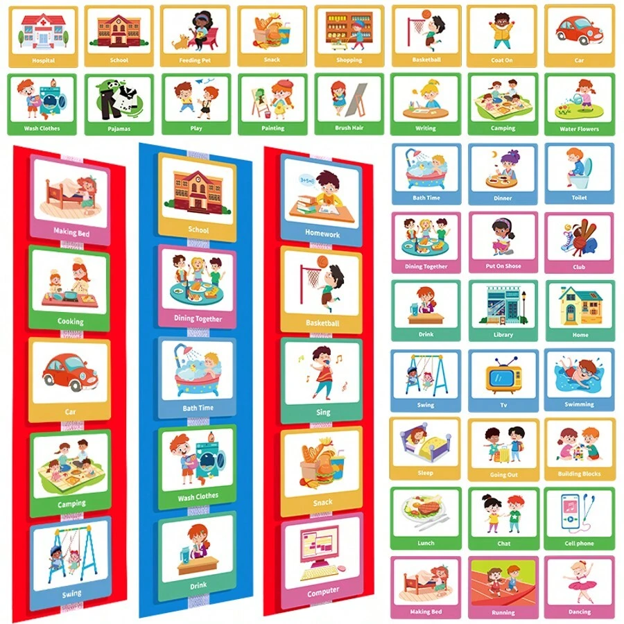 1pc Early Education Visual Flashcards, Colorful English Learning Cards For Children, Early Education Toys To Stimulate Learning Ability - 彩色 - 查看 1