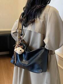 Túi đeo vai hình lưỡi liềm tối giản thời trang, đa năng. - màu đen - Xem 2