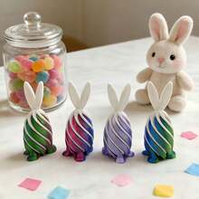 1个3D打印螺旋减压玩具，迷你兔子蛋，触感兔子蛋，复活节礼物摆件，派对小礼物，创意小礼物 - 彩色 - 查看 10