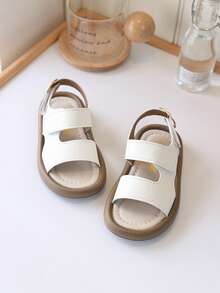 1 đôi dép lê hở mũi cho trẻ em, dép đi biển đế mềm mùa hè mới dành cho cả nam và nữ, dép đế bằng thời trang cho bé trai và bé gái. - Màu be - Xem 4