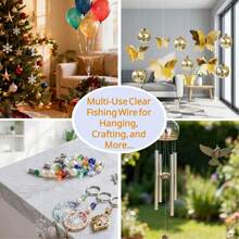 000Aboda Clear Fishing Line 0.2-1 Mm, Strong Invisible Nylon Fishing Wire 8-100 Lb Test Includes Crimp Sleeves, Clear String For Hanging Decorations Balloons Garlands Crafts & Jewelry-1 - 0.3mm, 656ft, 17lb - View 3